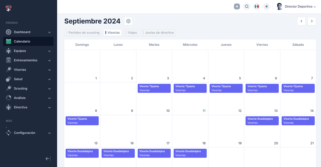 Calendario de eventos